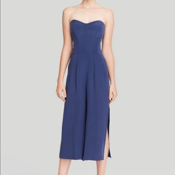 Milly Silk Strapless Cropped Jumpsuit - Picture 1 of 8